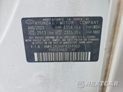 Zdjęcie 12 z 12 samochodu: 2023 HYUNDAI SONATA SE VIN:KMHL24JA4PA334960 - miniatura