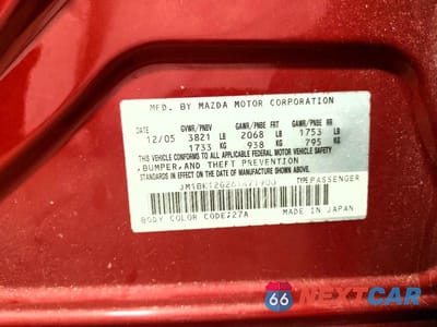 Zdjęcie 12 z 12 samochodu: 2006 MAZDA 3 I VIN:JM1BK12G261471900 - miniatura