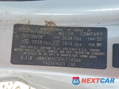 Zdjęcie 12 z 12 samochodu: 2009 HYUNDAI ACCENT GS VIN:KMHCM36C89U114544 - miniatura