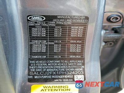 Zdjęcie 12 z 12 samochodu: 2023 LAND ROVER DISCOVERY SPORT S VIN:SALCJ2FX1PH324203 - miniatura