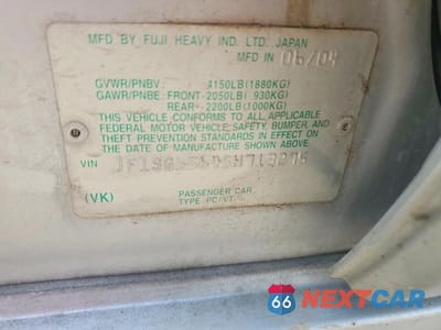 Zdjęcie 12 z 12 samochodu: 2005 SUBARU FORESTER 2.5XS VIN:JF1SG65645H713275 - miniatura