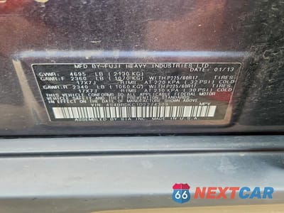 Zdjęcie 13 z 13 samochodu: 2013 SUBARU OUTBACK VIN:4S4BRDKC1D2274309 - miniatura