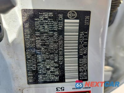 Zdjęcie 12 z 12 samochodu: 2019 TOYOTA CAMRY XSE VIN:4T1B61HK1KU280764 - miniatura