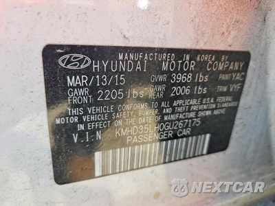 Zdjęcie 12 z 12 samochodu: 2016 HYUNDAI ELANTRA GT BASE VIN:KMHD35LH0GU267175 - miniatura