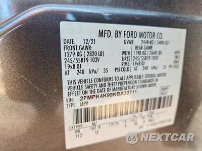 Zdjęcie 14 z 14 samochodu: 2022 FORD EDGE TITANIUM VIN:2FMPK4K99NBA30711 - miniatura