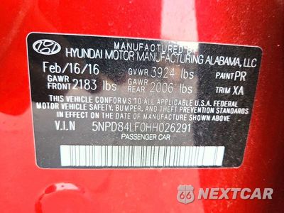 Zdjęcie 12 z 12 samochodu: 2017 HYUNDAI ELANTRA LIMITED VIN:5NPD84LF0HH026291 - miniatura