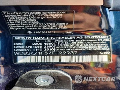 Zdjęcie 13 z 13 samochodu: 2007 MERCEDES-BENZ SL 550 VIN:WDBSK71F57F129937 - miniatura