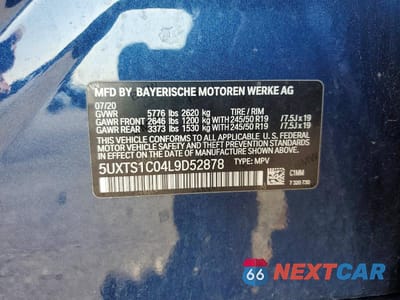Zdjęcie 13 z 13 samochodu: 2020 BMW X3 XDRIVE30E VIN:5UXTS1C04L9D52878 - miniatura