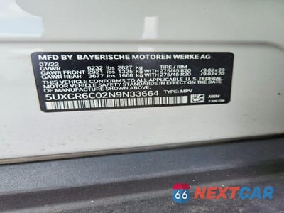Zdjęcie 14 z 14 samochodu: 2022 BMW X5 XDRIVE40I VIN:5UXCR6C02N9N33664 - miniatura