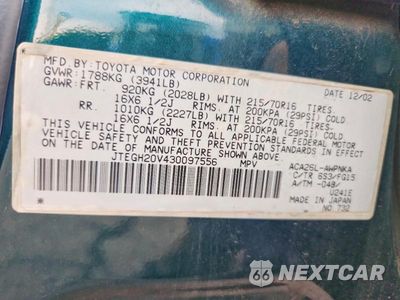 Zdjęcie 13 z 13 samochodu: 2003 TOYOTA RAV4 BASE VIN:JTEGH20V430097556 - miniatura