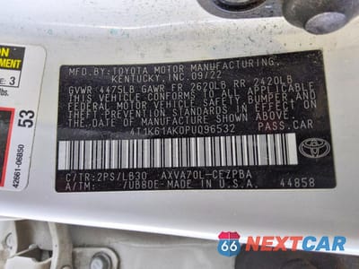 Zdjęcie 12 z 12 samochodu: 2023 TOYOTA CAMRY XSE VIN:4T1K61AK0PU096532 - miniatura