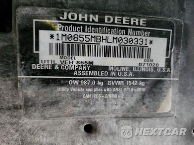 Zdjęcie 10 z 10 samochodu: 2020 JOHN DEERE XUV855M UTILITY VEHICLE VIN:1M0855MBHLM030331 - miniatura