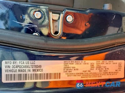 Zdjęcie 13 z 13 samochodu: 2020 DODGE JOURNEY SE VIN:3C4PDCABXLT278349 - miniatura