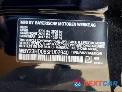 Zdjęcie 12 z 12 samochodu: 2025 BMW I4 EDRIVE 40 VIN:WBY23HD08SFU02940 - miniatura