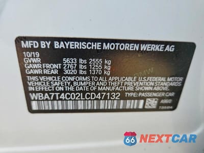 Zdjęcie 12 z 12 samochodu: 2020 BMW 740 XI VIN:WBA7T4C02LCD47132 - miniatura