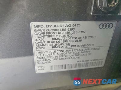 Zdjęcie 13 z 13 samochodu: 2025 AUDI Q7 PREMIUM PLUS VIN:WA1LCBF71SD032580 - miniatura
