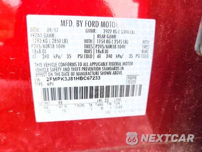 Zdjęcie 13 z 13 samochodu: 2017 FORD EDGE SEL VIN:2FMPK3J81HBC67233 - miniatura
