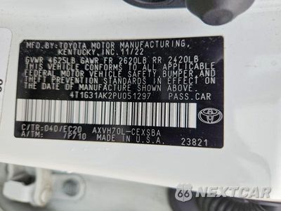 Zdjęcie 13 z 13 samochodu: 2023 TOYOTA CAMRY HYBRID SE NIGHTSHADE VIN:4T1G31AK2PU051297 - miniatura