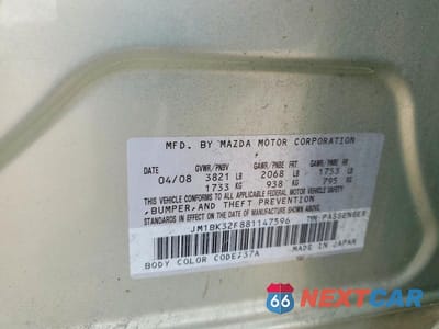 Zdjęcie 12 z 12 samochodu: 2008 MAZDA 3 I VIN:JM1BK32F881147596 - miniatura