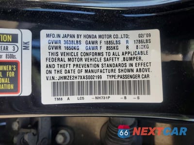 Zdjęcie 13 z 13 samochodu: 2010 HONDA INSIGHT VIN:JHMZE2H7XAS002199 - miniatura
