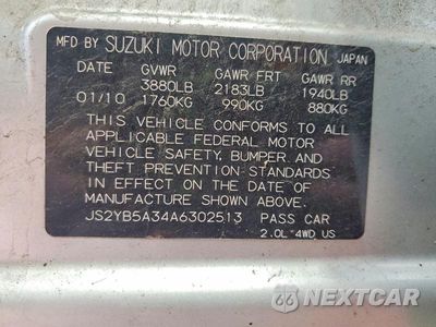 Zdjęcie 12 z 12 samochodu: 2010 SUZUKI SX4 VIN:JS2YB5A34A6302513 - miniatura