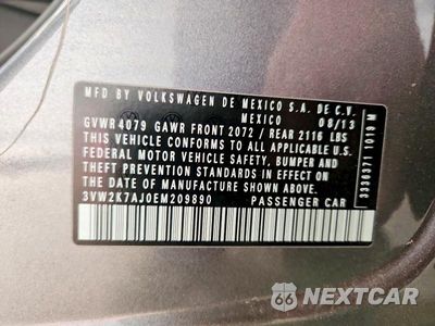 Zdjęcie 12 z 12 samochodu: 2014 VOLKSWAGEN JETTA BASE VIN:3VW2K7AJ0EM209890 - miniatura