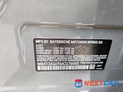 Zdjęcie 13 z 13 samochodu: 2021 BMW 530E VIN:WBA13AG05MCG79565 - miniatura