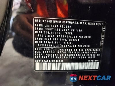 Zdjęcie 12 z 12 samochodu: 2018 VOLKSWAGEN TIGUAN S/LIMITED VIN:3VV1B7AX4JM040200 - miniatura