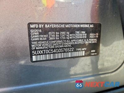 Zdjęcie 13 z 13 samochodu: 2016 BMW X5 XDR40E VIN:5UXKT0C54G0S76522 - miniatura