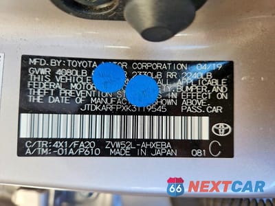 Zdjęcie 13 z 13 samochodu: 2019 TOYOTA PRIUS PRIME PLUS VIN:JTDKARFPXK3119545 - miniatura