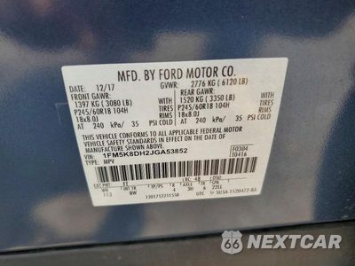 Zdjęcie 13 z 13 samochodu: 2018 FORD EXPLORER XLT VIN:1FM5K8DH2JGA53852 - miniatura