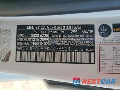 Zdjęcie 12 z 12 samochodu: 2019 MERCEDES-BENZ S S560E VIN:WDDUG7DB3KA476831 - miniatura