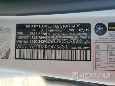 Zdjęcie 12 z 12 samochodu: 2019 MERCEDES-BENZ S S560E VIN:WDDUG7DB3KA476831 - miniatura