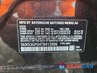Zdjęcie 13 z 13 samochodu: 2026 BMW X3 30 XDRIVE VIN:5UX53GP04T9413999 - miniatura