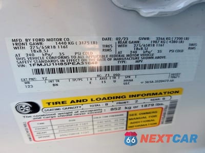 Zdjęcie 13 z 13 samochodu: 2023 FORD EXPEDITION XLT VIN:1FMJU1H85PEA31648 - miniatura