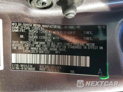 Zdjęcie 13 z 13 samochodu: 2015 TOYOTA SIENNA XLE 8-PASSENGER VIN:5TDYK3DC3FS687323 - miniatura