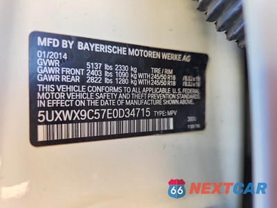 Zdjęcie 13 z 13 samochodu: 2014 BMW X3 XDRIVE28I VIN:5UXWX9C57E0D34715 - miniatura