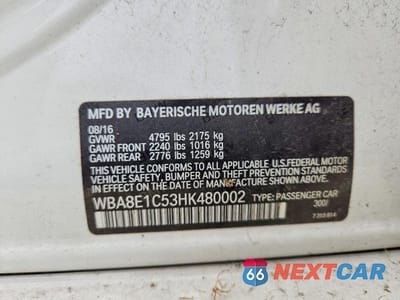 Zdjęcie 12 z 12 samochodu: 2017 BMW 330E VIN:WBA8E1C53HK480002 - miniatura