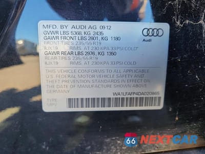 Zdjęcie 12 z 12 samochodu: 2013 AUDI Q5 PREMIUM PLUS VIN:WA1LFAFP4DA020865 - miniatura