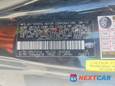 Zdjęcie 12 z 12 samochodu: 2013 SCION IQ BASE VIN:JTNJJXB01DJ023144 - miniatura