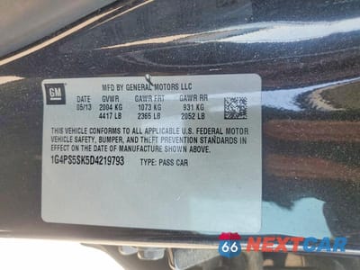 Zdjęcie 12 z 12 samochodu: 2013 BUICK VERANO VIN:1G4PS5SK5D4219793 - miniatura