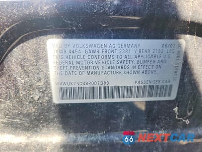 Zdjęcie 12 z 12 samochodu: 2008 VOLKSWAGEN PASSAT TURBO VIN:WVWUK73C38P007389 - miniatura