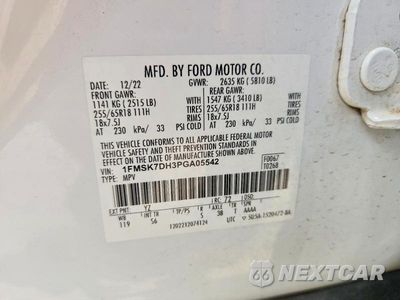 Zdjęcie 14 z 14 samochodu: 2023 FORD EXPLORER XLT VIN:1FMSK7DH3PGA05542 - miniatura
