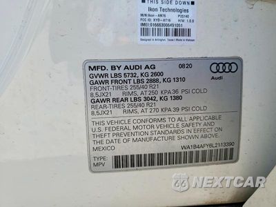 Zdjęcie 13 z 13 samochodu: 2020 AUDI SQ5 PREMIUM PLUS VIN:WA1B4AFY6L2113390 - miniatura