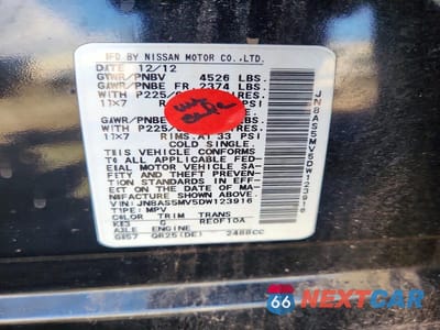 Zdjęcie 13 z 13 samochodu: 2013 NISSAN ROGUE S VIN:JN8AS5MV5DW123916 - miniatura