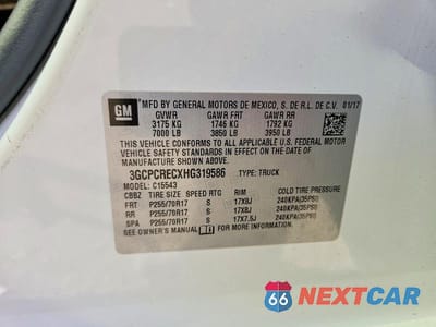 Zdjęcie 12 z 12 samochodu: 2017 CHEVROLET SILVERADO C1500 LT VIN:3GCPCRECXHG319586 - miniatura