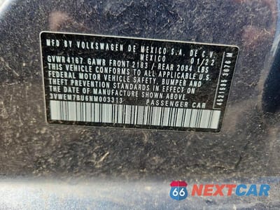 Zdjęcie 12 z 12 samochodu: 2022 VOLKSWAGEN JETTA SE VIN:3VWEM7BU6NM003313 - miniatura