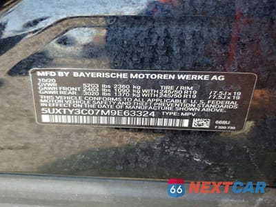 Zdjęcie 12 z 12 samochodu: 2021 BMW X3 SDRIVE30I VIN:5UXTY3C07M9E63324 - miniatura
