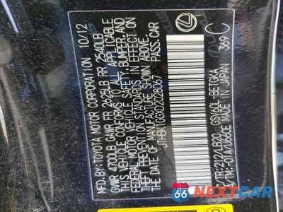 Zdjęcie 12 z 12 samochodu: 2013 LEXUS ES 350 VIN:JTHBK1GGXD2028067 - miniatura