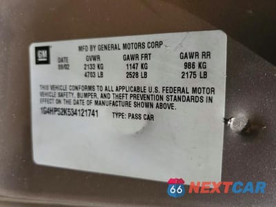 Zdjęcie 12 z 12 samochodu: 2003 BUICK LESABRE CUSTOM VIN:1G4HP52K534121741 - miniatura